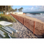 Wood Snow Fence Installed On Beach For Use as Sand Fence