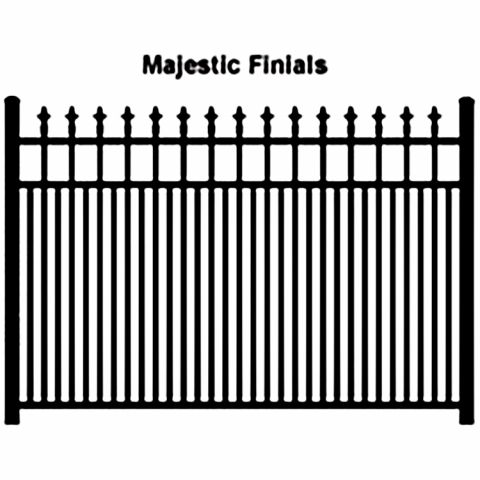 Ideal Finials #600 Modified Double Picket Aluminum Fence Section