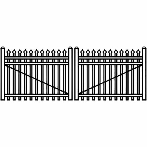 Jerith Industrial Aluminum Double Driveway Gate - Style #I101
