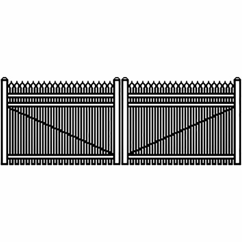 Jerith Industrial Aluminum Double Driveway Gate - Style #I401