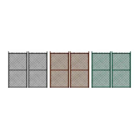 Hoover Fence Commercial Chain Link Fence Double Gates, All 1-5/8" HF20 Frame - Black, Brown, and Green