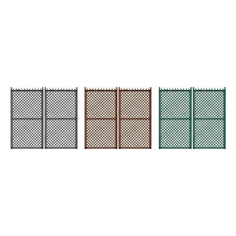 Hoover Fence Industrial Chain Link Fence Double Gates, All 2" Galvanized HF40 Frame - Black, Brown, and Green