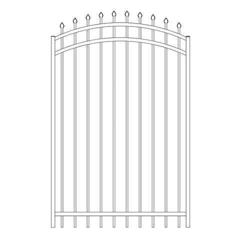 Centurion Spartan Steel Fence Arched Gate, 3-Rail - Residential