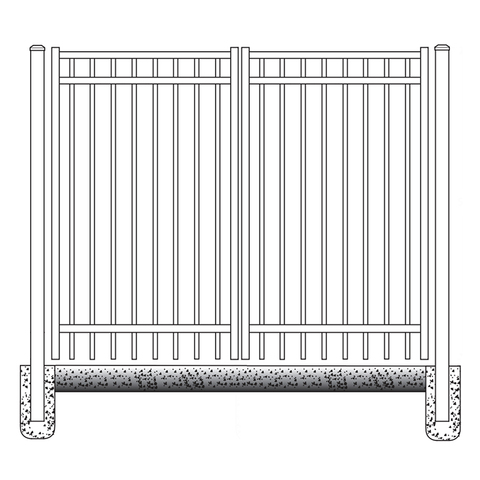 Centurion Titan Steel Fence Double Gate, 3-Rail - Residential