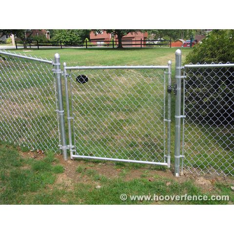 Hoover Fence Residential Chain Link Fence Single Swing Gates - 1-3/8" Galvanized Frame