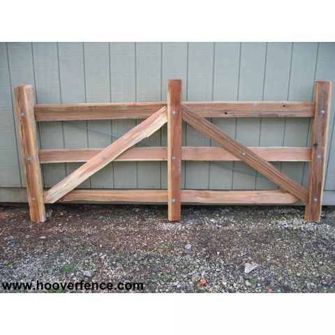 Hoover Fence Wood Split Rail Gates - Western Red Cedar w/ Steel Frames
